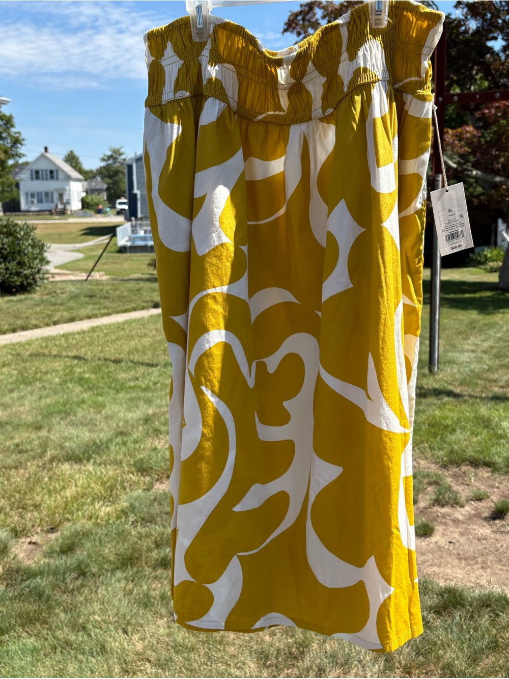 NWT Target A New Day Women's Yellow &  White Abstract Midi length Skirt XL